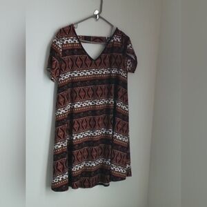 Try! This Dress Women 2X Red and White Mini Casual Bohemian Academia Church Fall